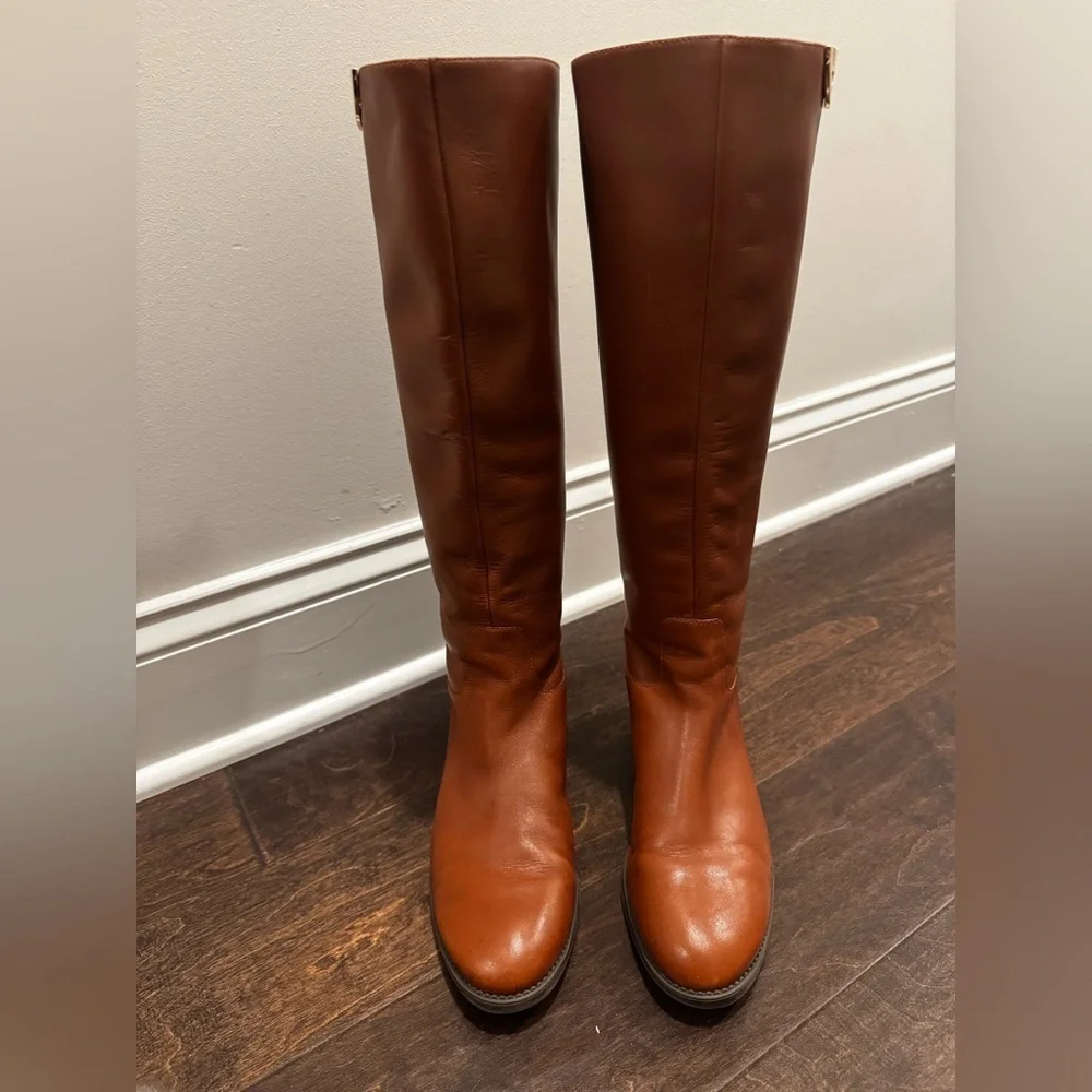 Tory Burch Tan Leather Over the Knee Boots